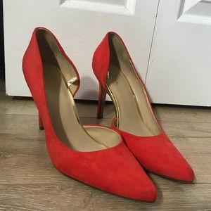 red suede pumps!